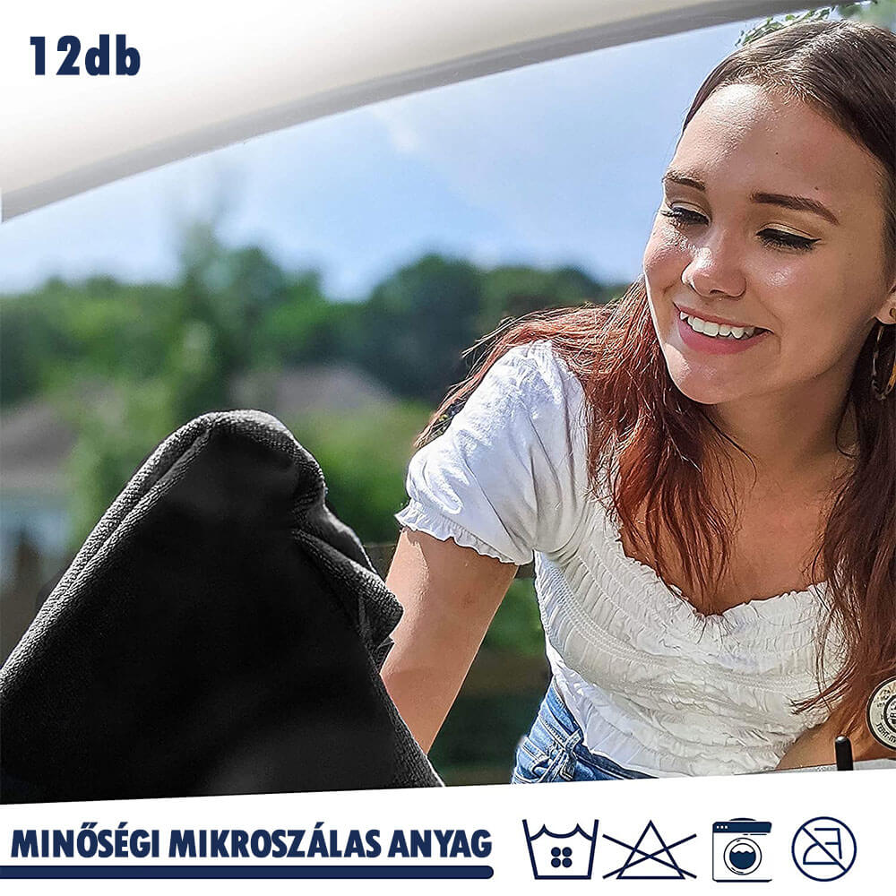 8 db-os mikroszálas autós törlőkendő készlet